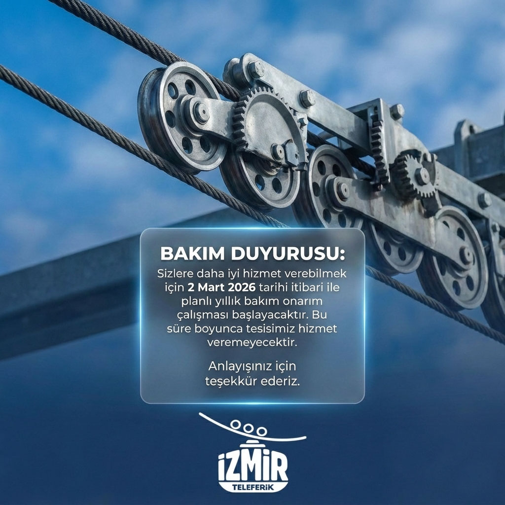 1 Mart 2025 itibarıyla teleferik hattımızda planlı genel bakım çalışması yapılacaktır.